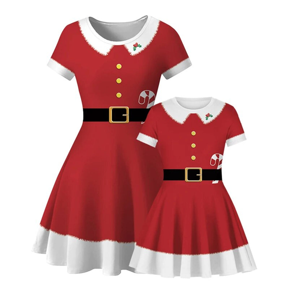 Red Santa Matching Dress for Mother & Daugher 90Y-221