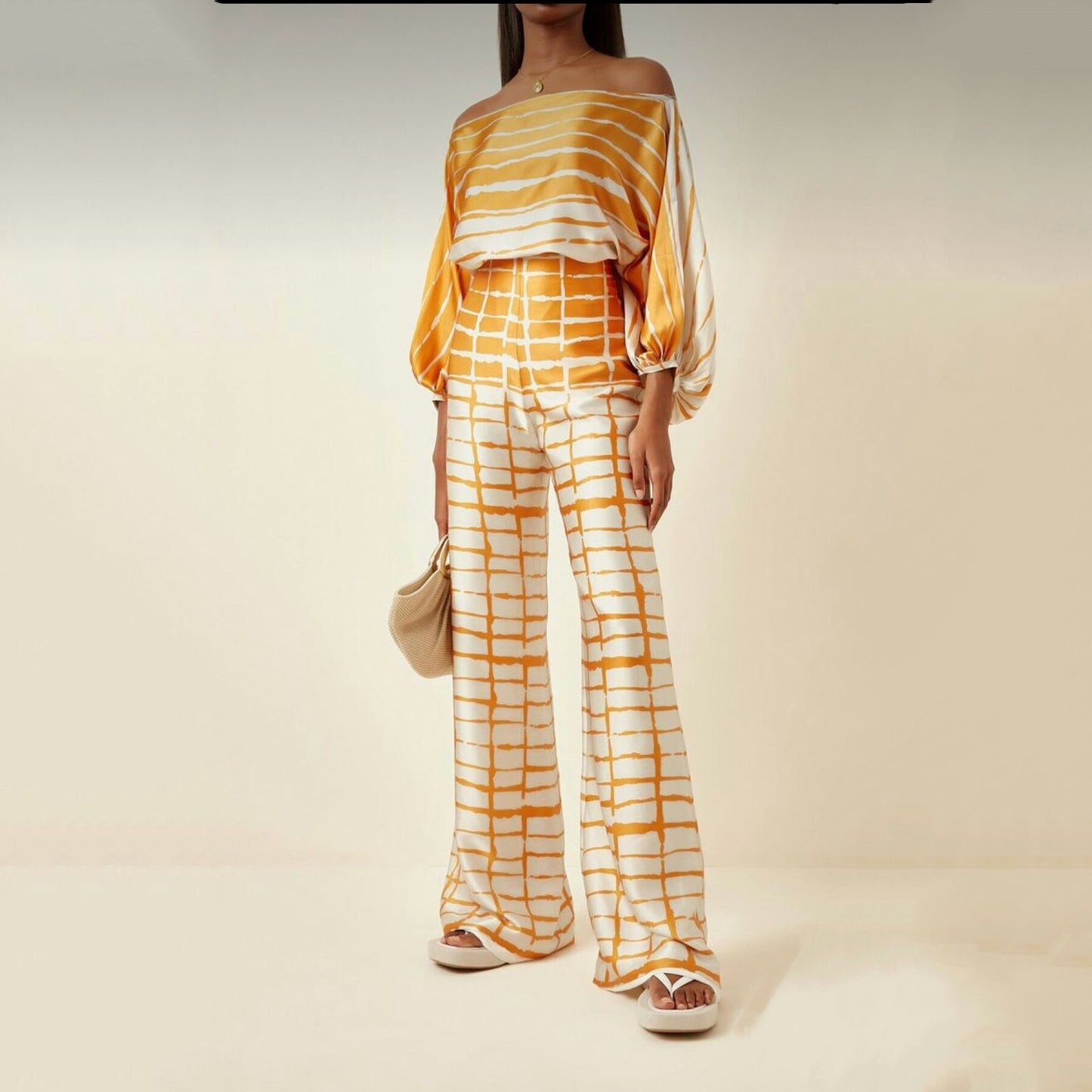 Wide Leg Pant Suit 90Y-58 yellow