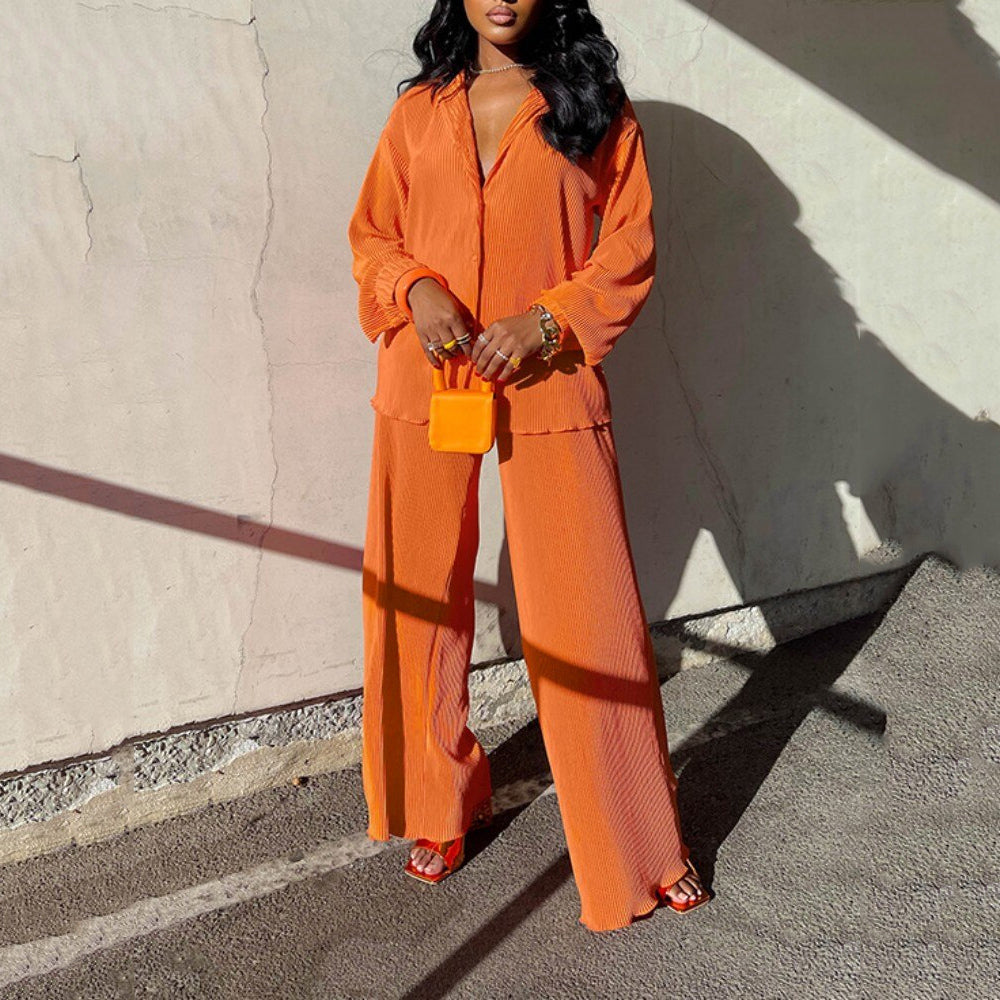 Wide Leg Pant Suit 90Y-61 orange