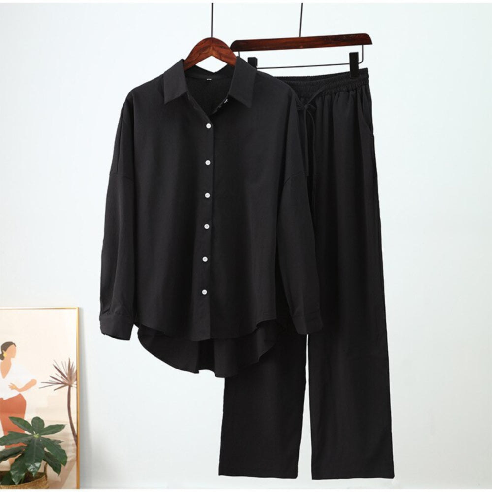 Wide Leg Pant Suit 90Y-62 BLACK