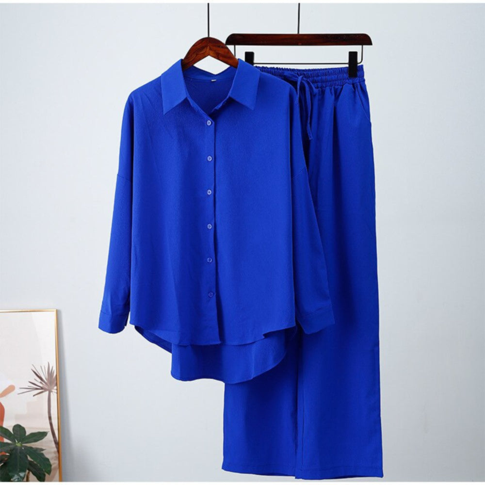 Wide Leg Pant Suit 90Y-62 BLUE