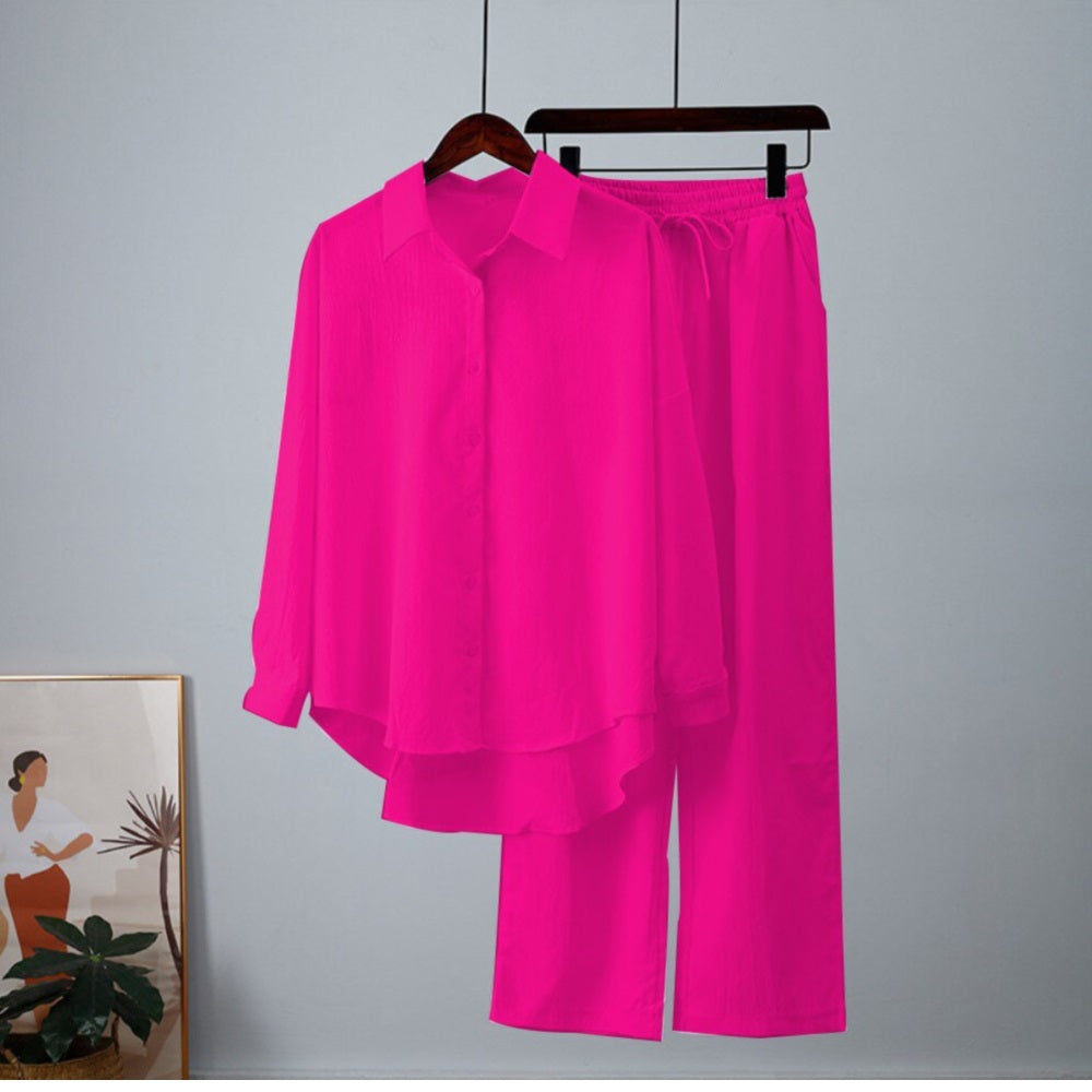 Wide Leg Pant Suit 90Y-62 PINK