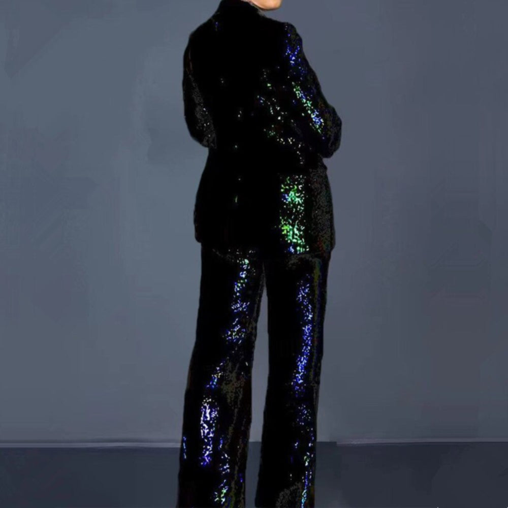 Sequin Pant Suit 90Y-69 BLACK