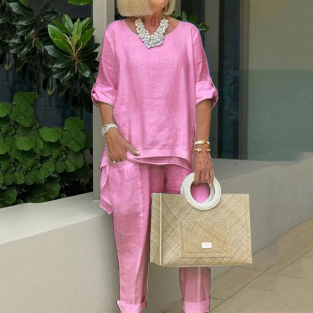 Plus Size Pant Suit 90Y-74 pink