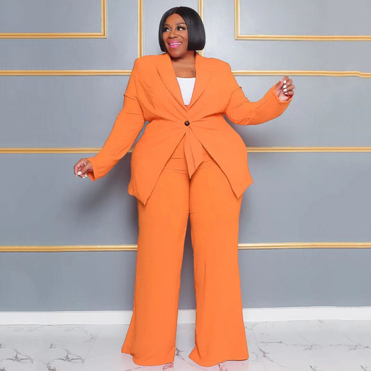 Plus Size Pant Suit 90Y-77 ORANGE