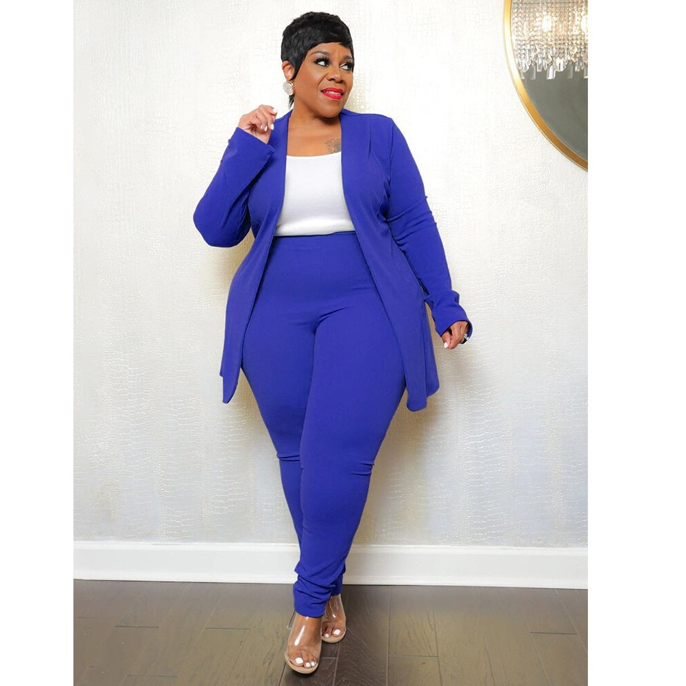 Plus Size Pant Suit 90Y-78 blue