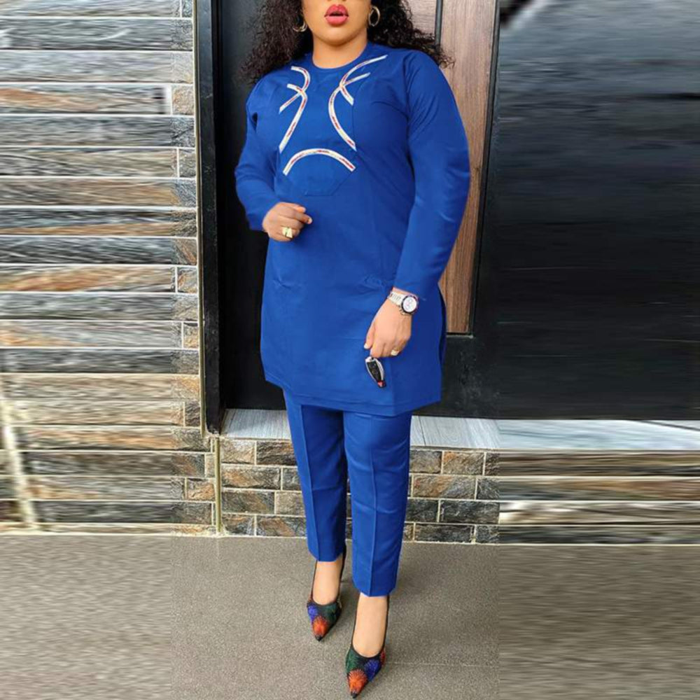 Plus Size Pant Suit 90Y-87 BLUE