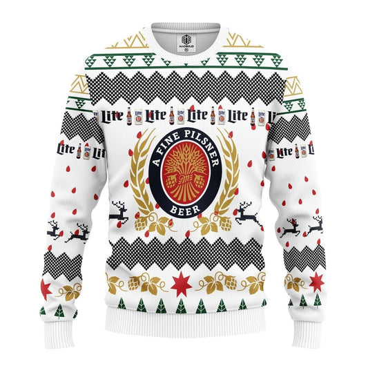 A Fine Pilsner Beer Miller Lite Beer Ugly Sweater