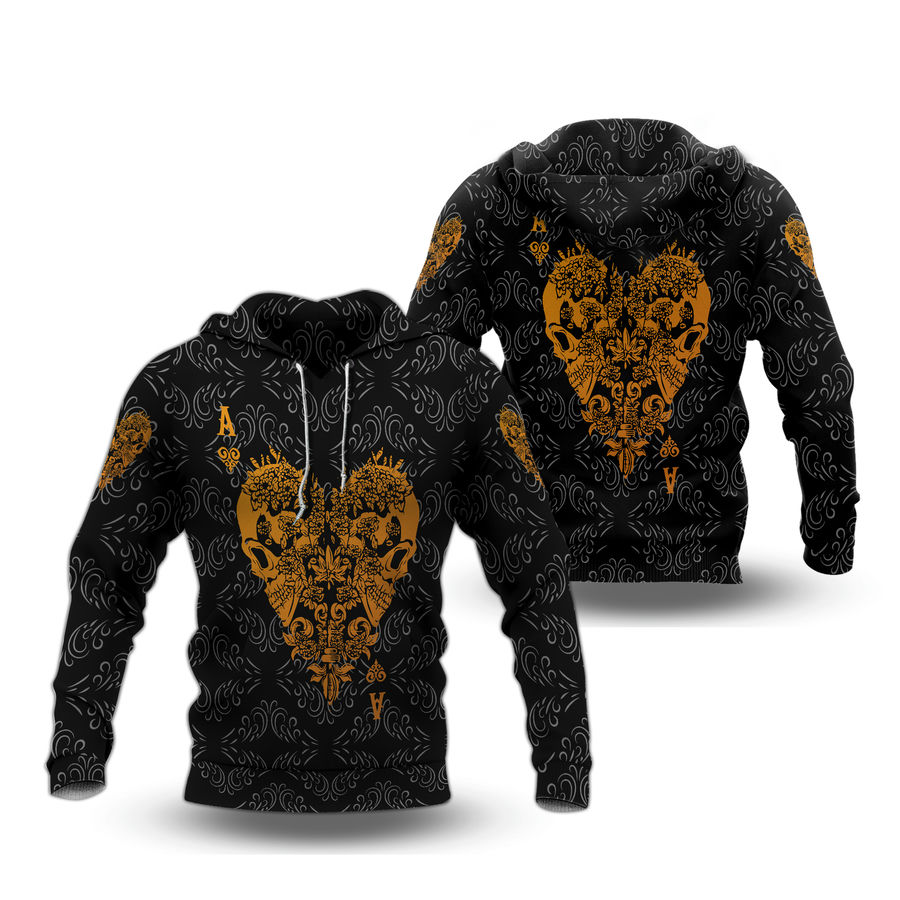 Ace Heart Skull Poker Hoodie