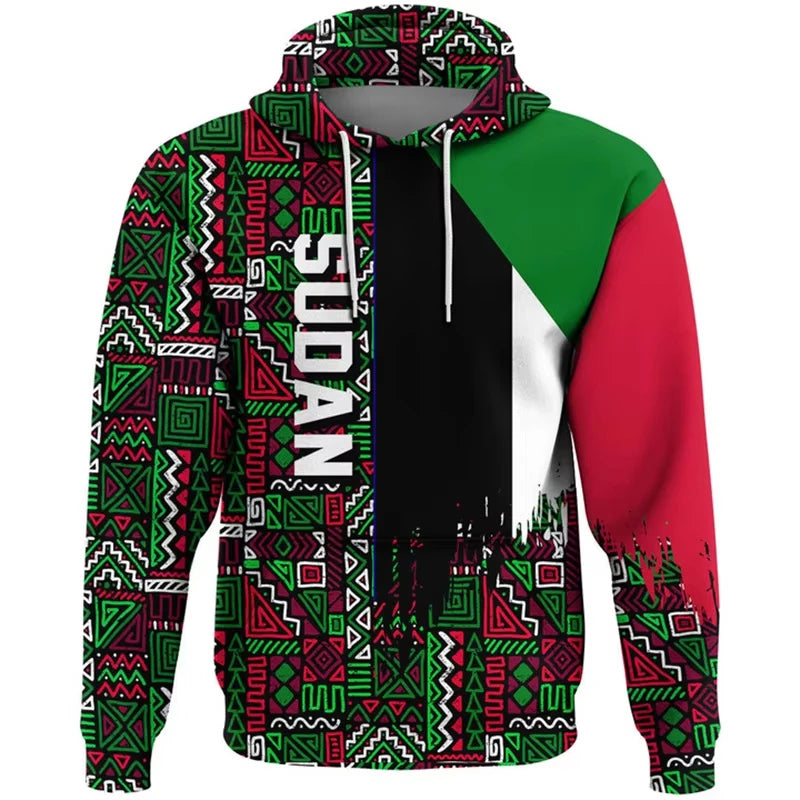 Africa Pattern Sudan Flag Hoodie