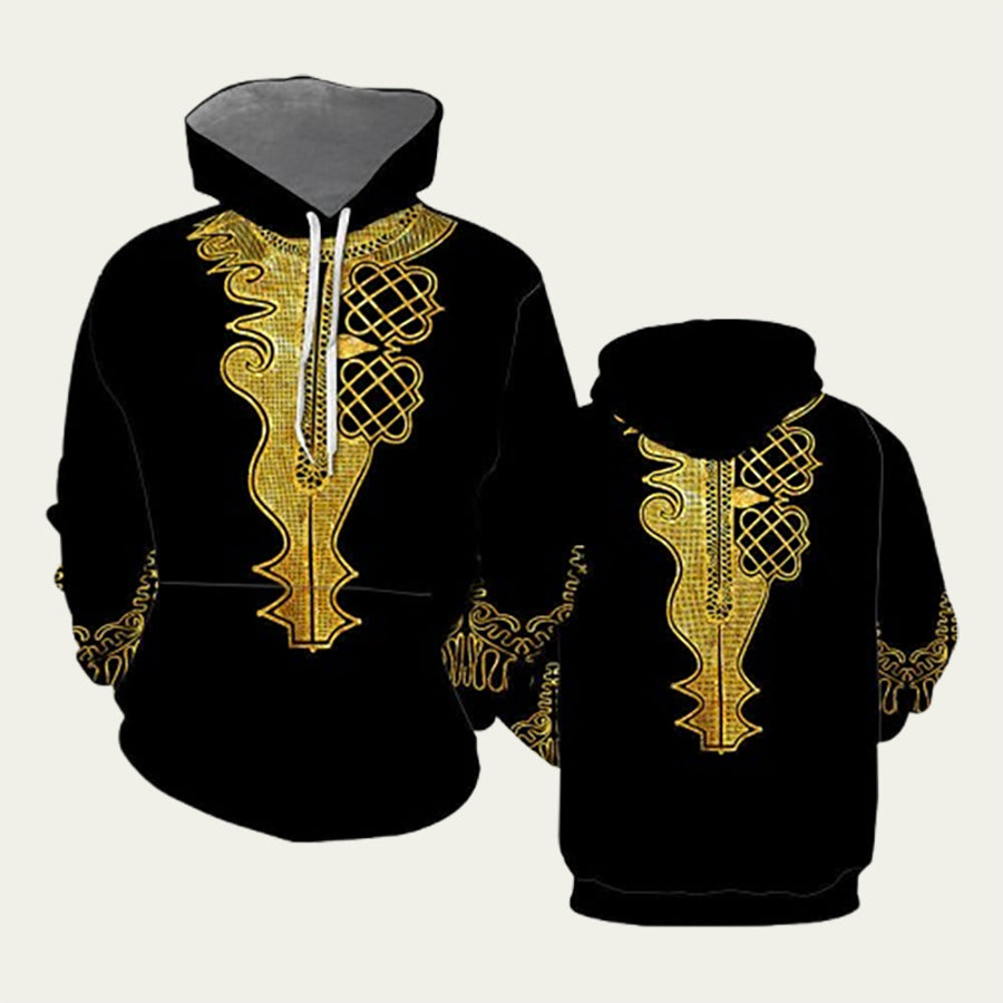 African Golden Dashiki All Over Print Hoodie