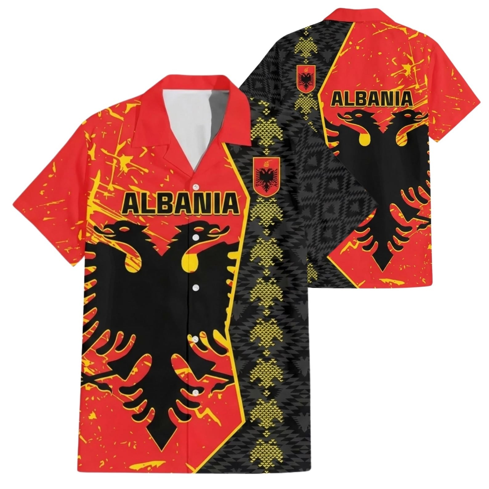 Albania Flag Eagle Hawaian Shirt