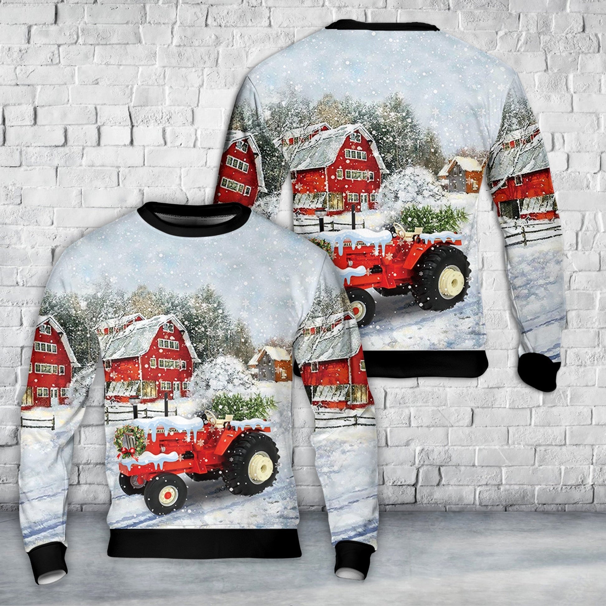 Allis Chalmers D21 Tractor Ugly Christmas Sweater
