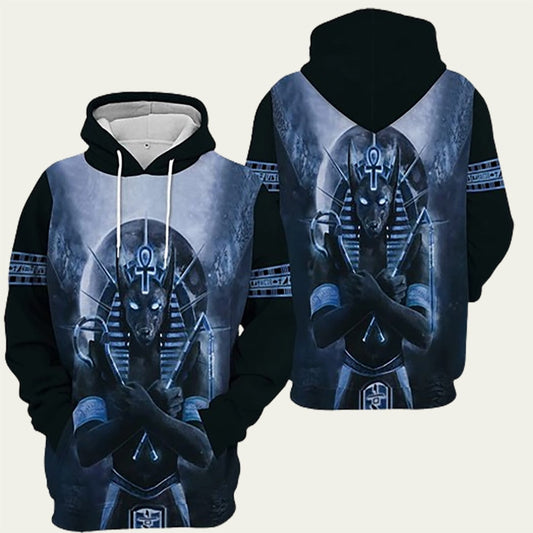 Anubis God Blue Ancient Egypt Hoodie
