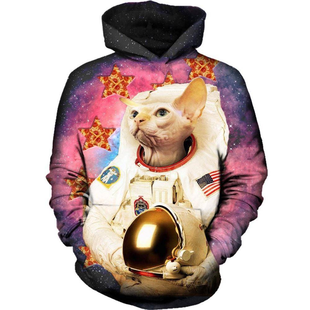 Astronaut Sphynx Cat In Space Hoodie