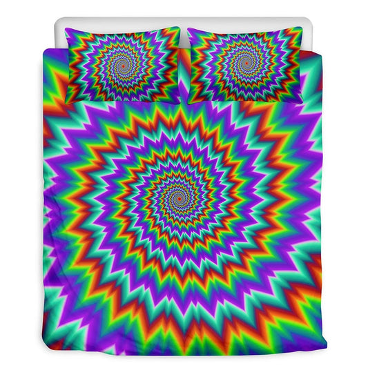 Psychedelic Spiral Optical Illusion Bedding Set