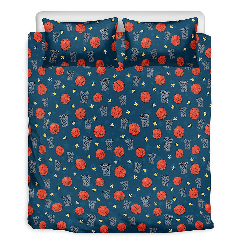 Ball and Hoop Pattern Basketball Bedding Set