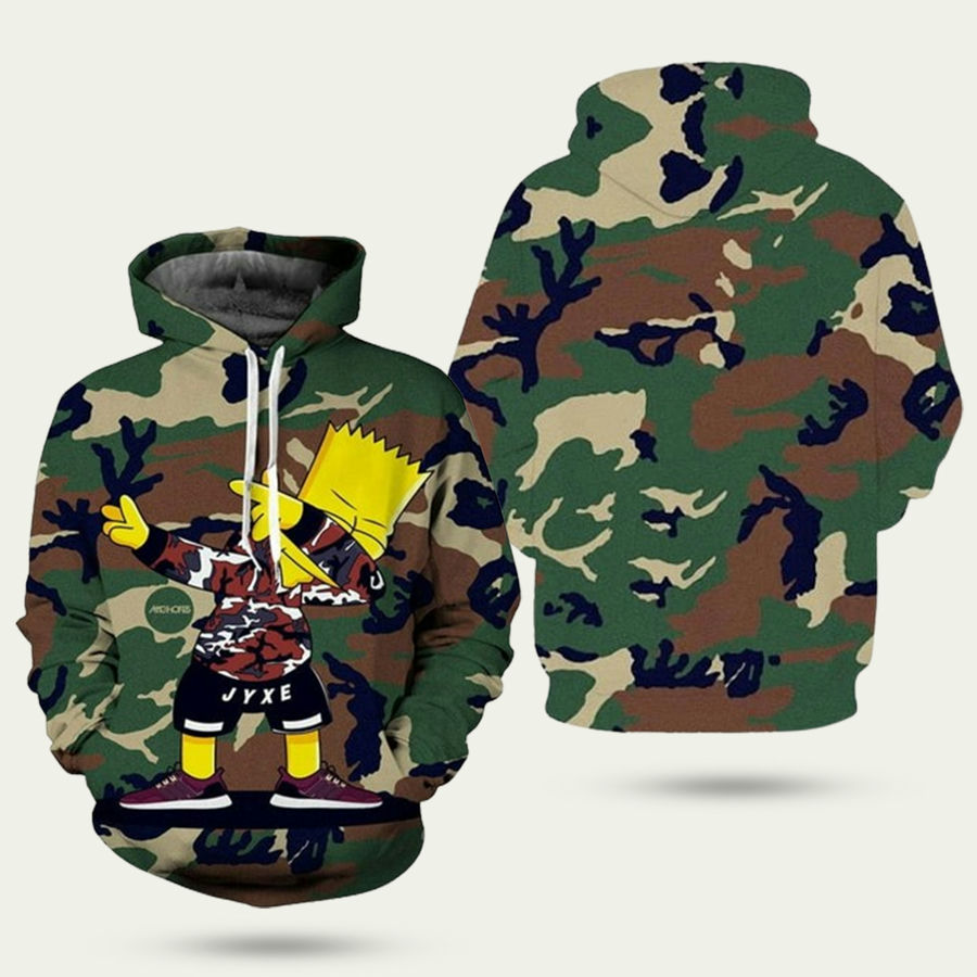 Bart Simpson Dabbing Camo Hoodie