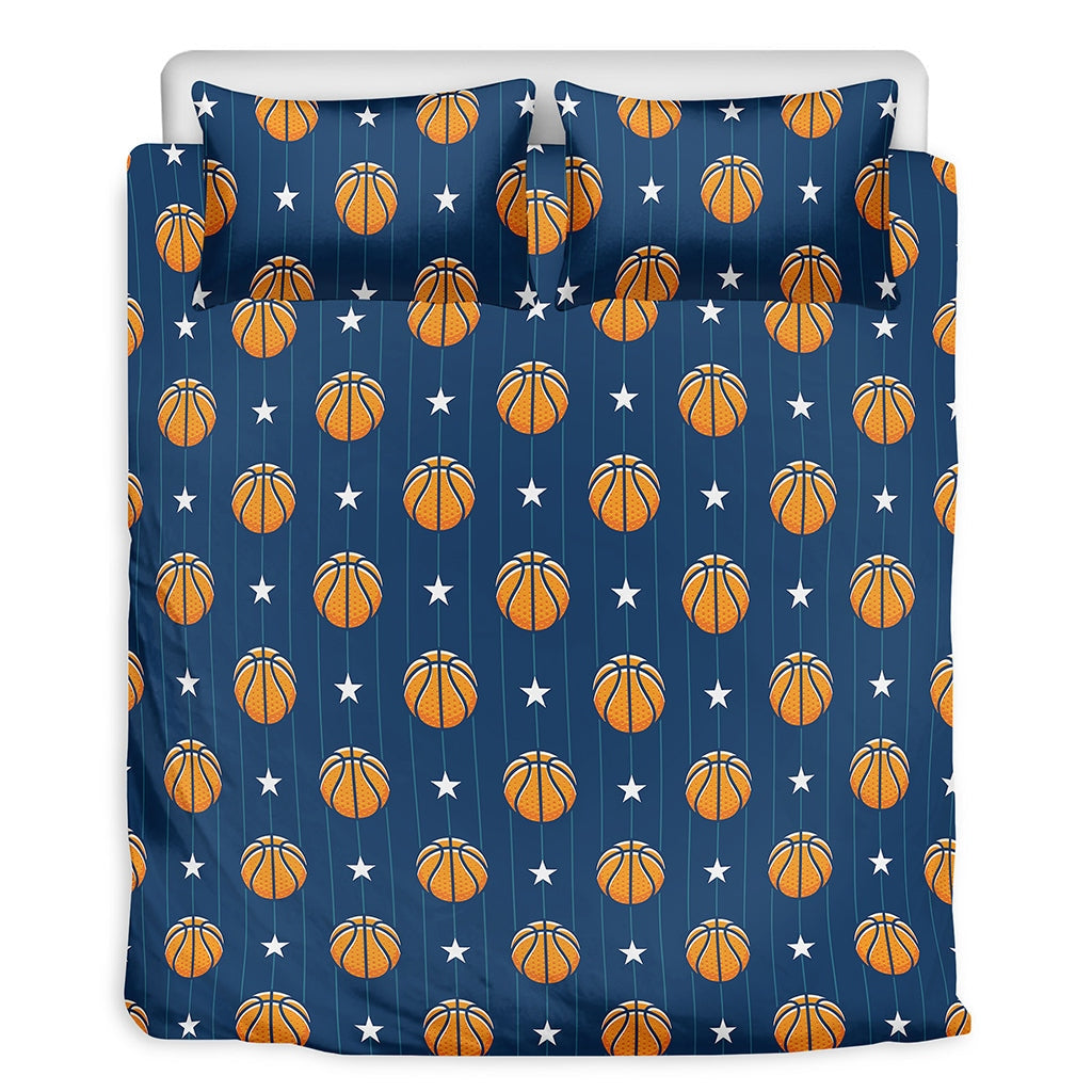Basketball And Star Blue Bedding Set