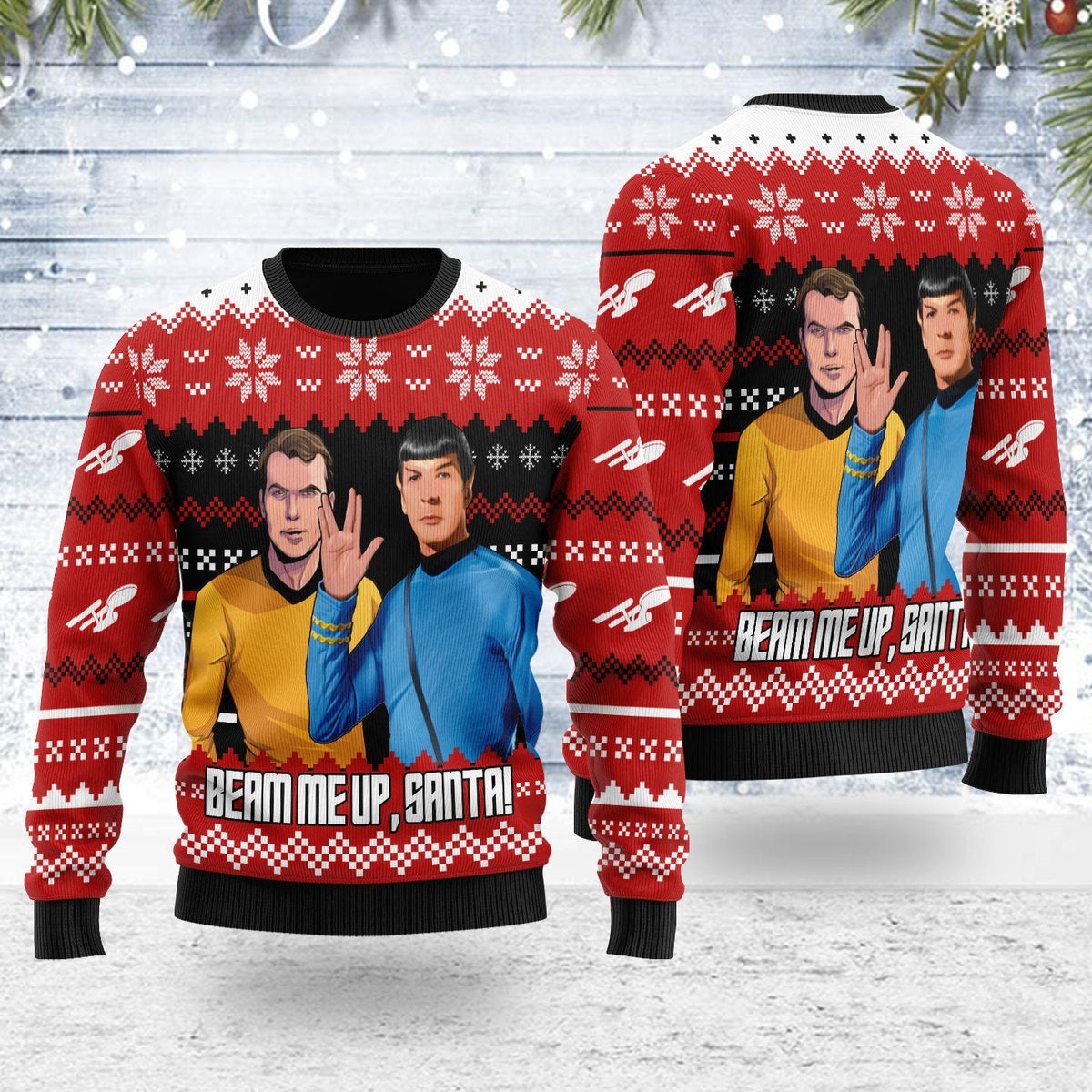 Beam Me Up Santa Ugly Christmas Sweater