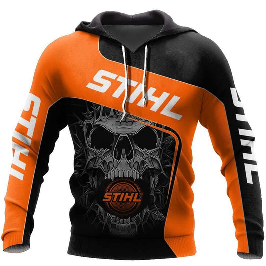 Beautiful Stihl Chainsaw Skull Hoodie