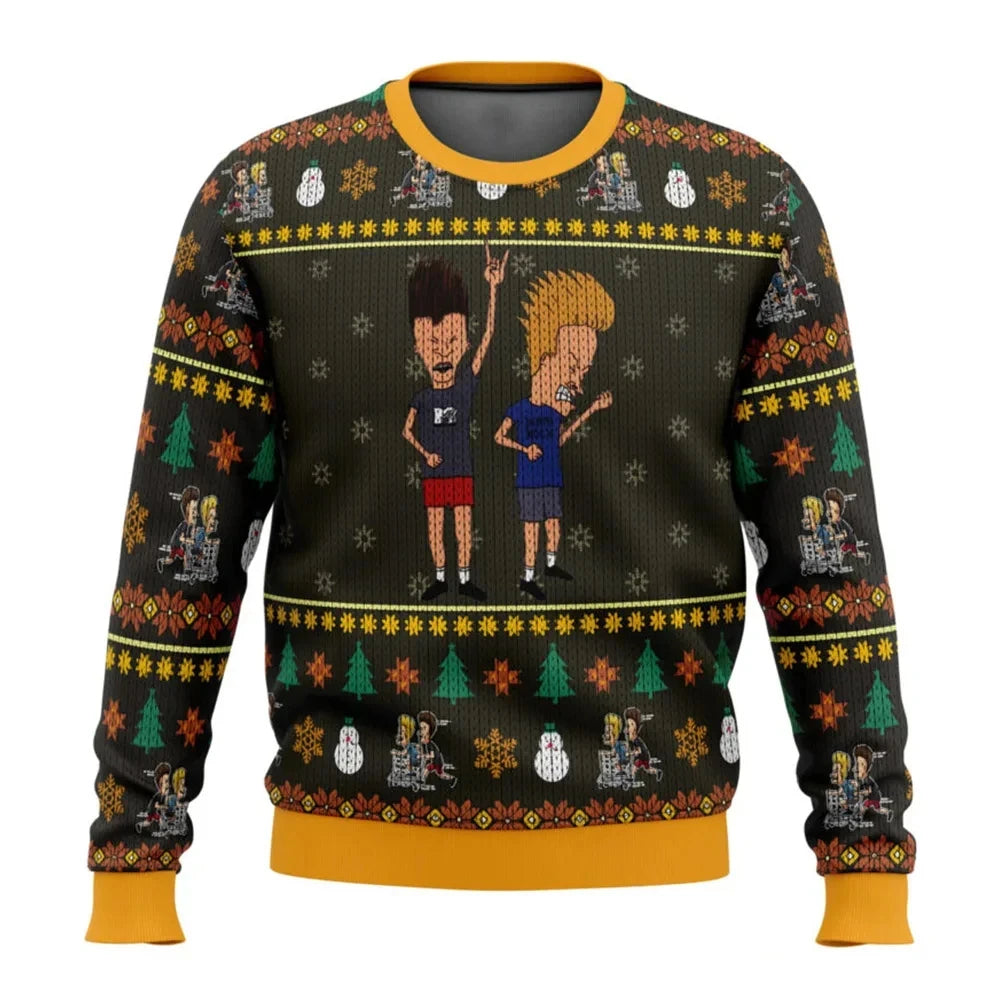 Beavis And Butthead Rock On Ugly Christmas Sweater
