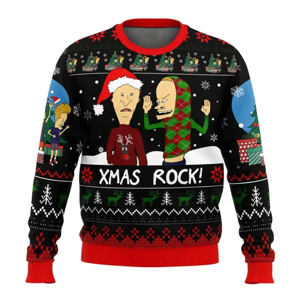 Beavis And Butthead Xmas Rock Ugly Christmas Sweater