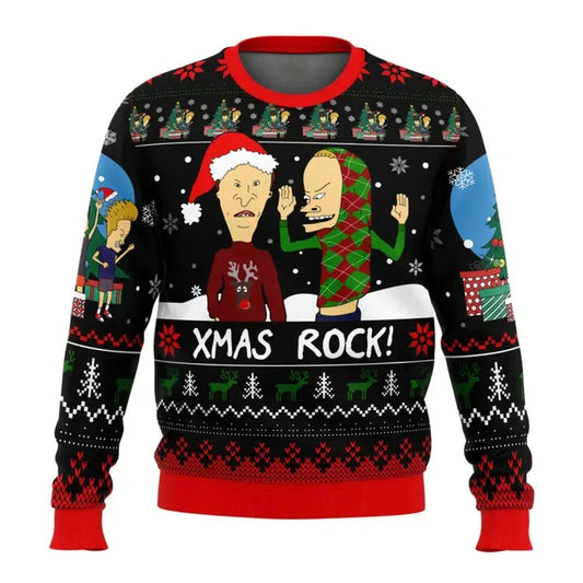 Beavis And Butthead Xmas Rock Ugly Christmas Sweater