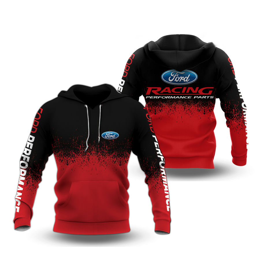 Black And Red Ford Racing Hoodie