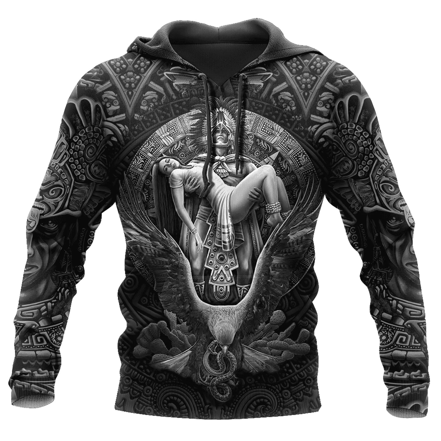 Black Aztec Day Of The Dead Queen Hoodie
