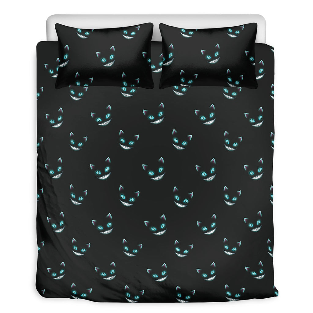Black Cheshire Cat Pattern Bedding Set