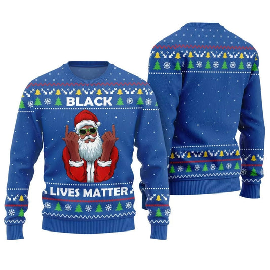 Black Lives Matter Santa Ugly Christmas Sweater