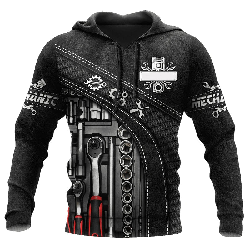 Black Mechanic Tool Set Hoodie