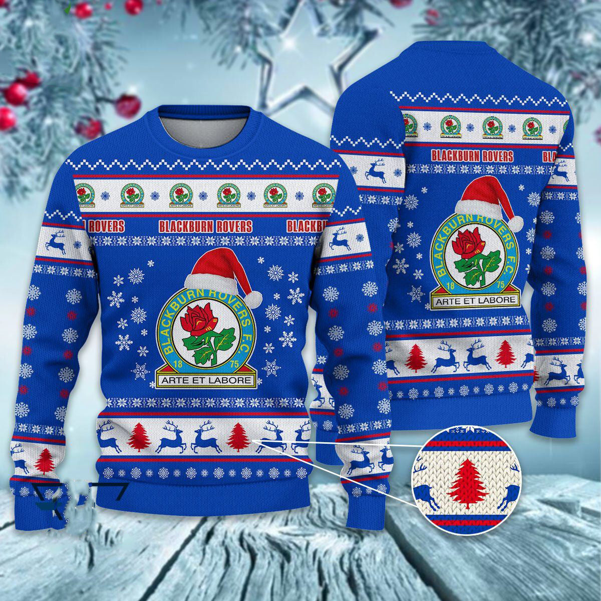 Blackburn Rovers Christmas Ugly Sweater