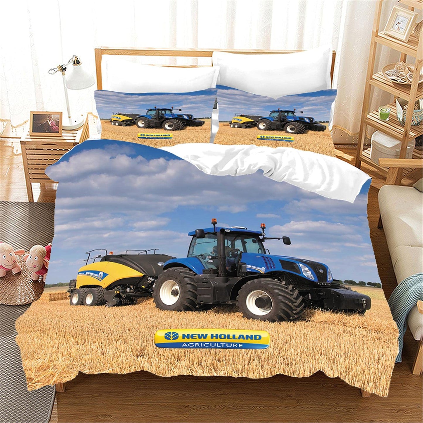 Blue New Holland Tractor Bedding Set