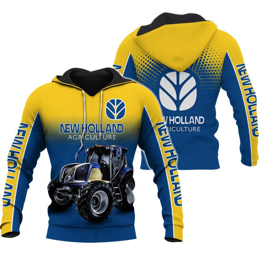 Blue New Holland Tractor Hoodie