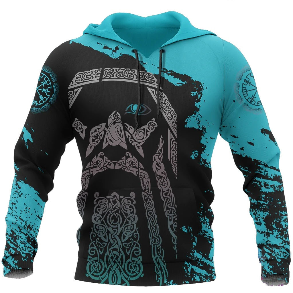 Blue Viking Odin Wotan Hoodie