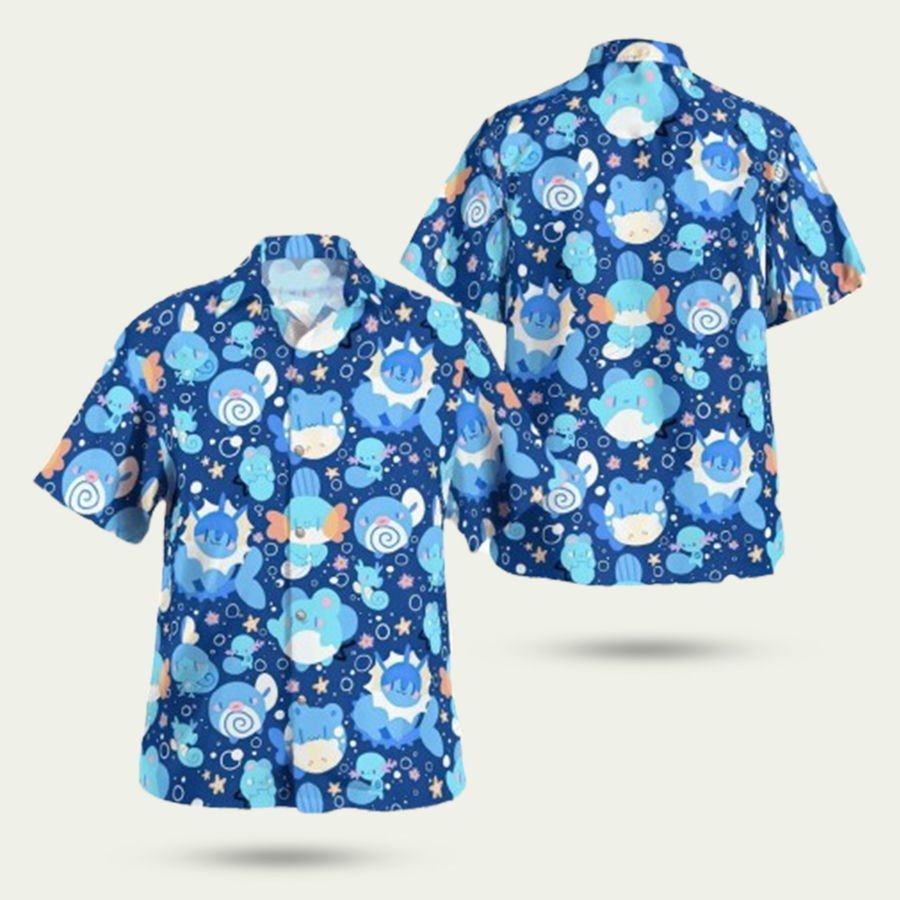 Blue water pokemon hawaiian shirt