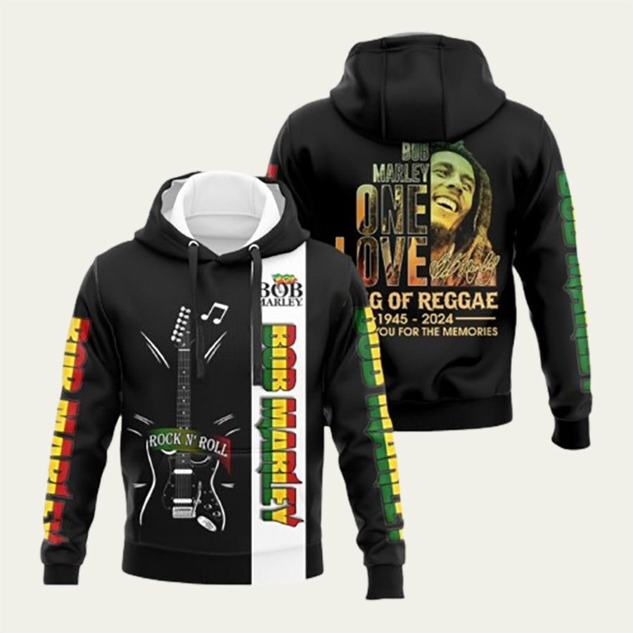 Bob Marley Rock N Roll Guitar Hoodie