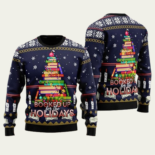 Book Christmas Tree Ugly Christmas Sweater