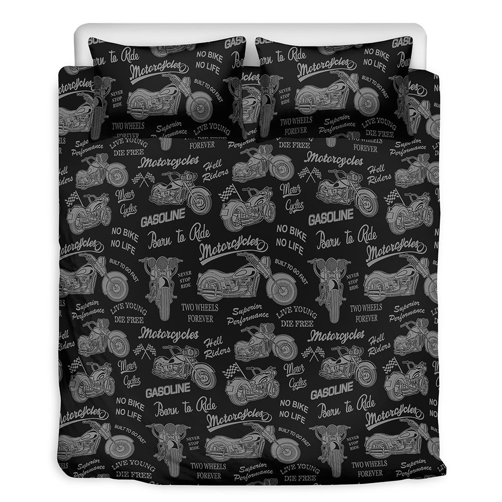 Born To Ride Motorcycle Quote Bedding Set