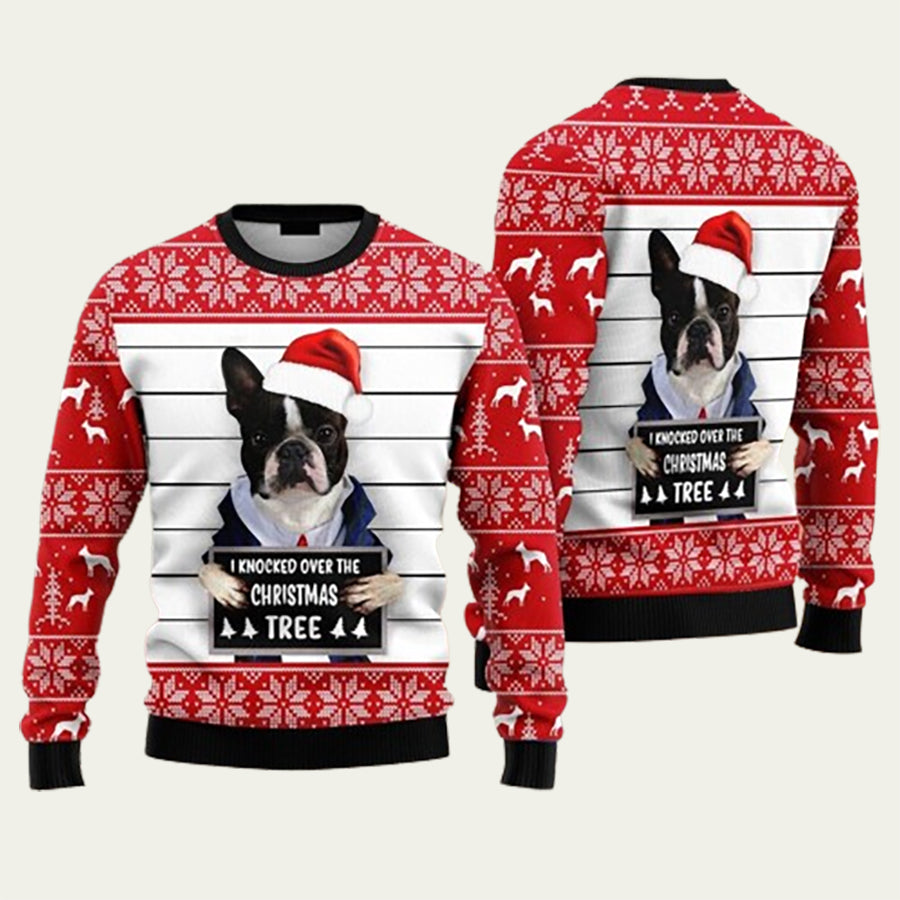 Boston Terrier Ugly Christmas Sweater