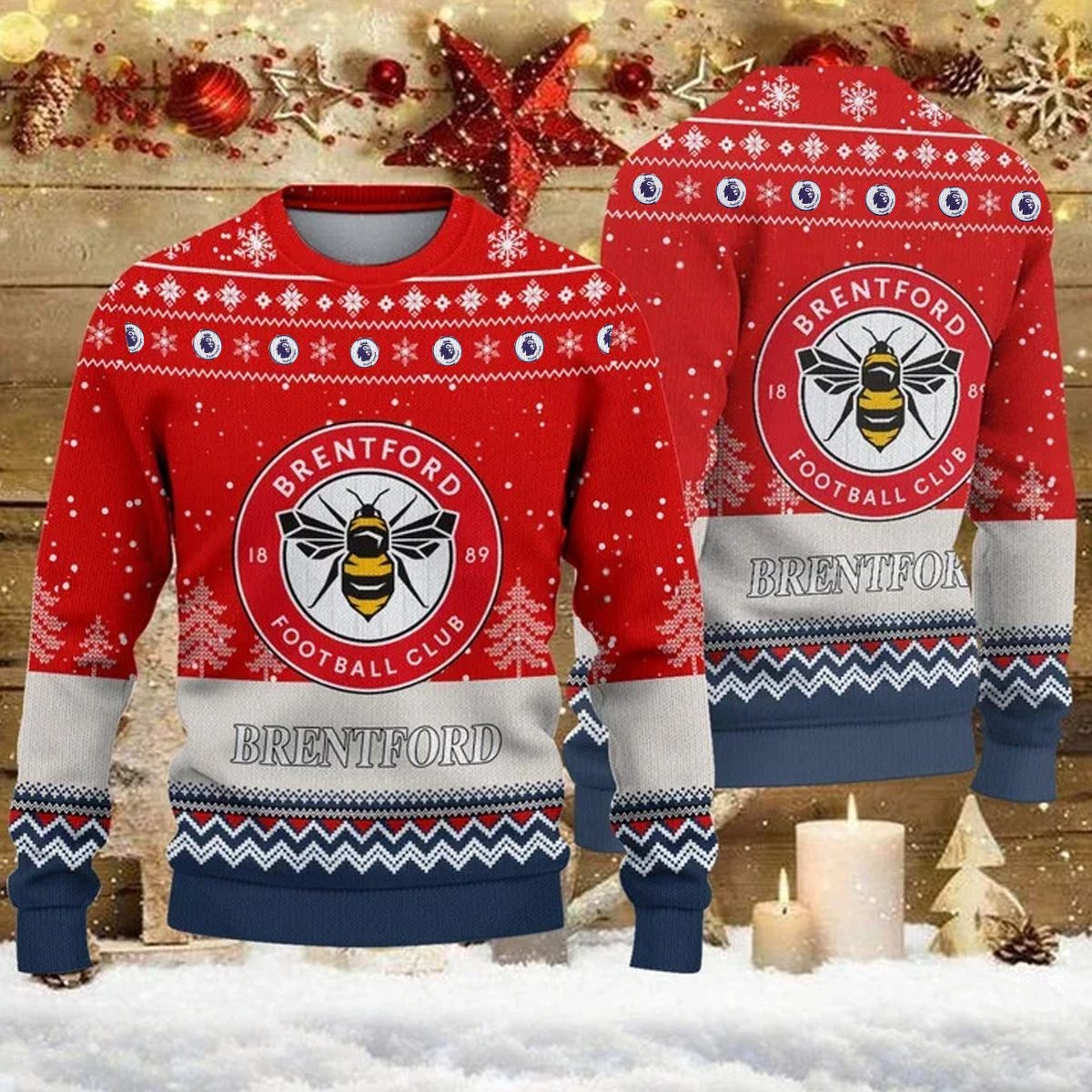 Brentford Football Christmas Ugly Sweater