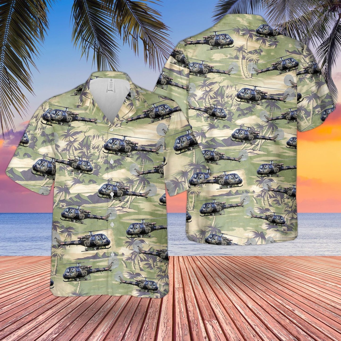 British Army Historical Westland Scout Ah1 Hawaiian Shirt