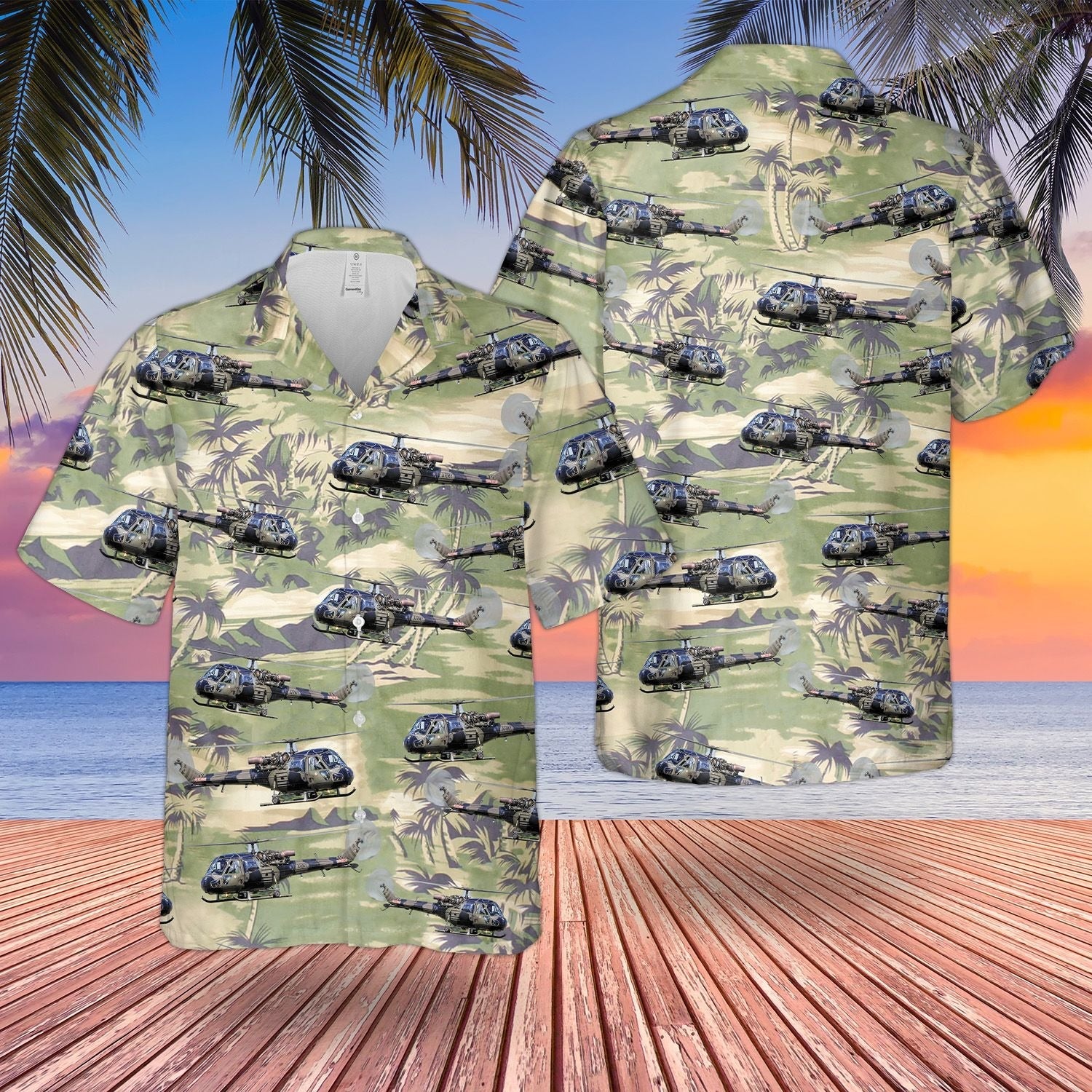 British Army Historical Westland Scout Ah1 Hawaiian Shirt