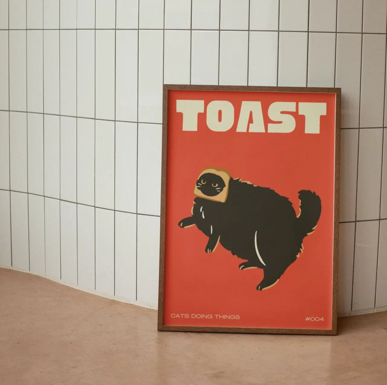 Toast Black Cat Poster Canvas Wall Art