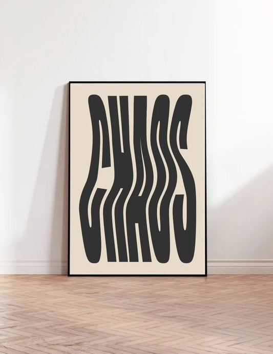 Chaos Typography Poster Canvas Wall Art for Living Room