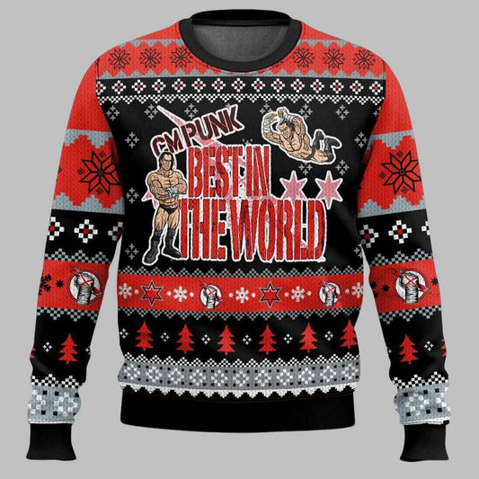 CM Punk WWE Ugly Christmas Sweater