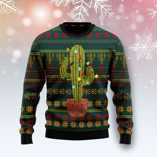 Cactus Pattern Ugly Christmas Sweater