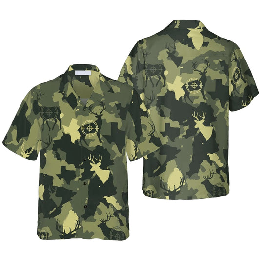Camouflage Deer Texas Gun Hunting Hawaiian Shirt